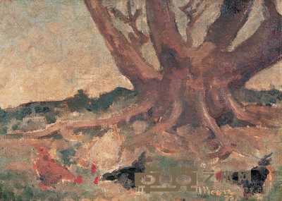 胡一川 老树 25.5×35.5cm